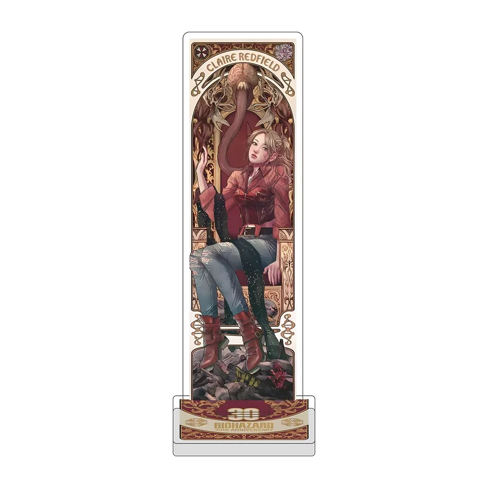 Hot Game Resident Evil Leon S. Kennedy 15CM Acrylic Stand Keychain Game Character Desktop Tabletop Ornament Gamer Fans Gift