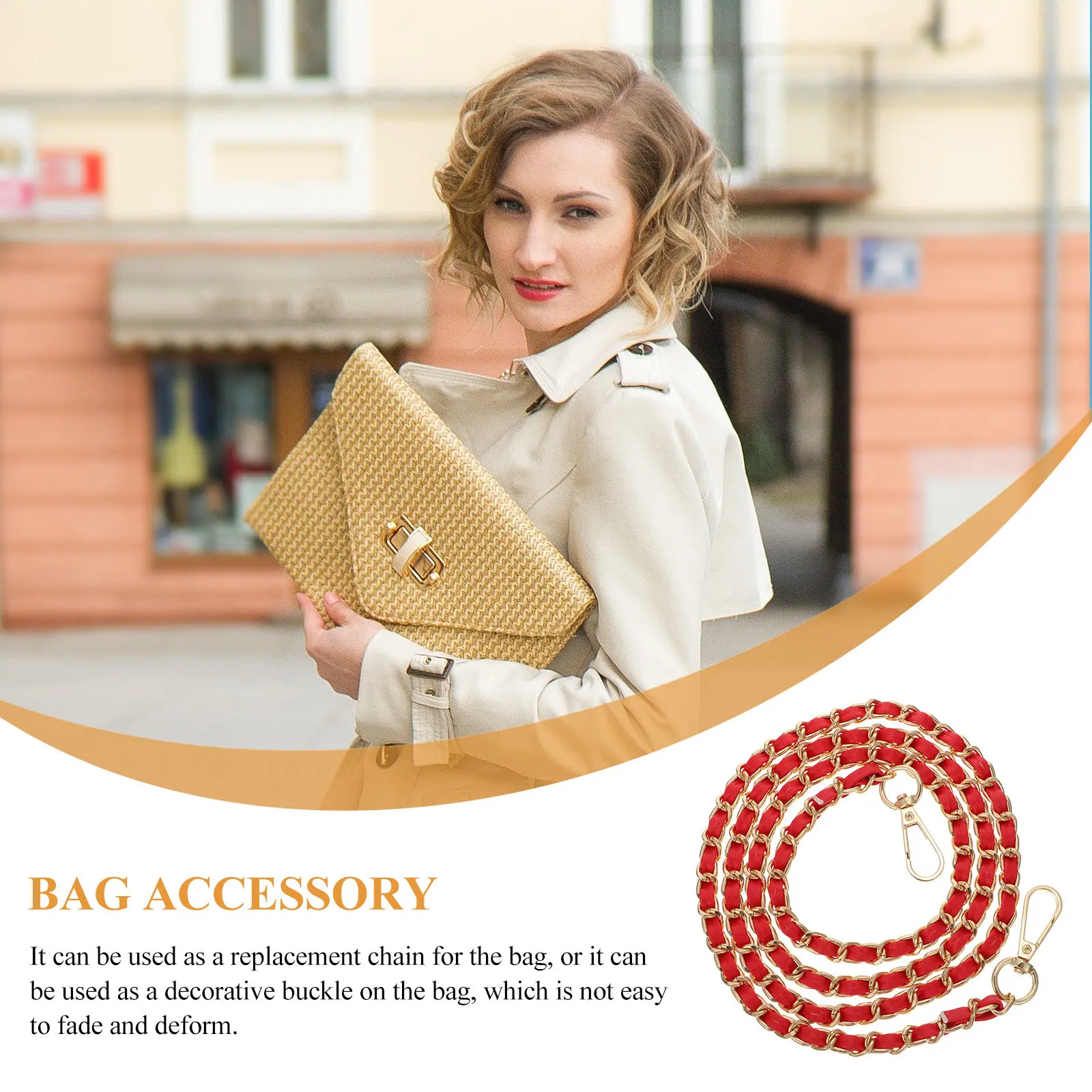 2pcs Metal Bag Chains for Women – Shiny Jewelry-Style Replacement Straps for Handbags, Clutches & Crossbody Bags