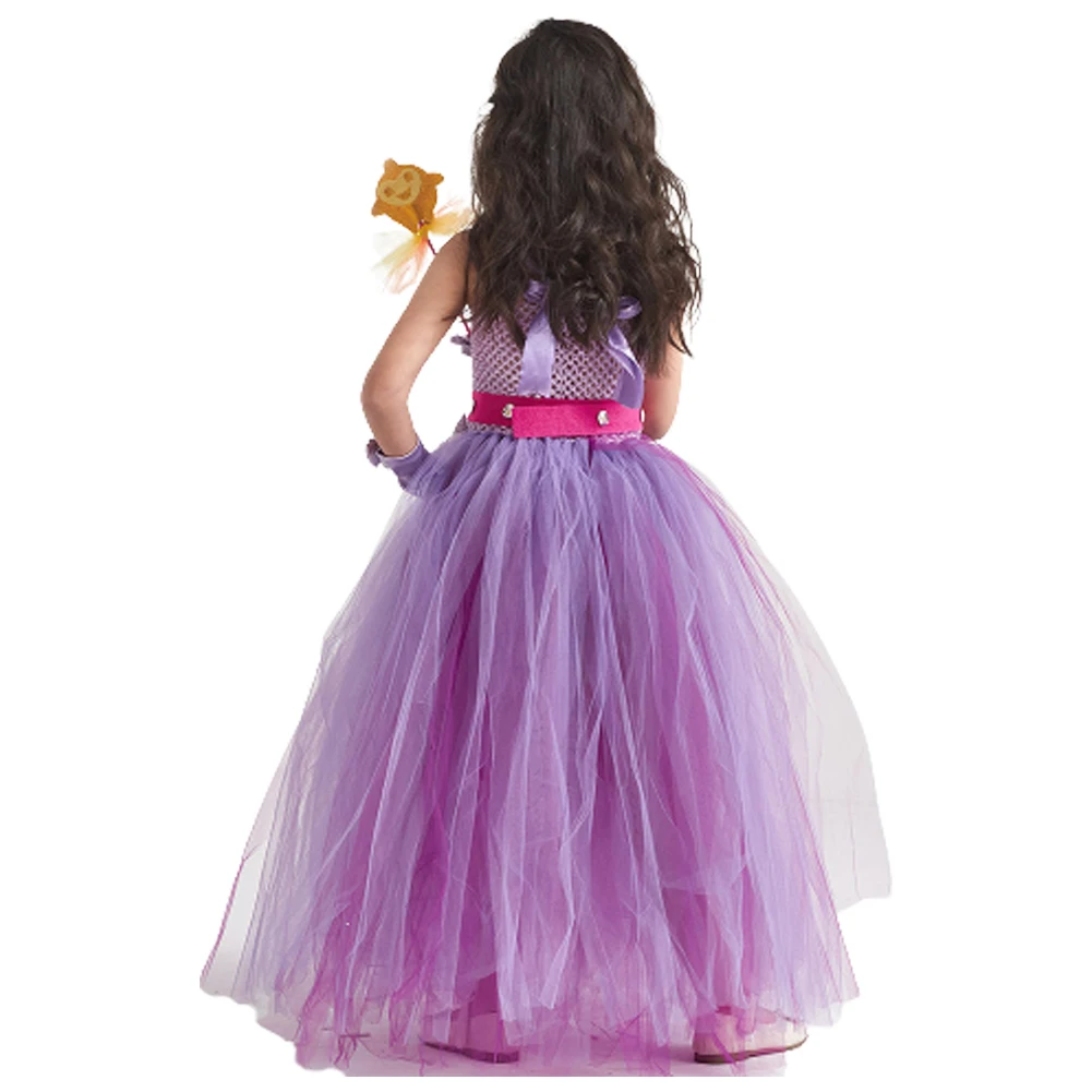 Dahlia Asha Cosplay Costume para crianças, Roupas de princesa dos desenhos animados para crianças, Vestidos extravagantes, Roupas de festa fantasia para meninas, Interpretação de papéis