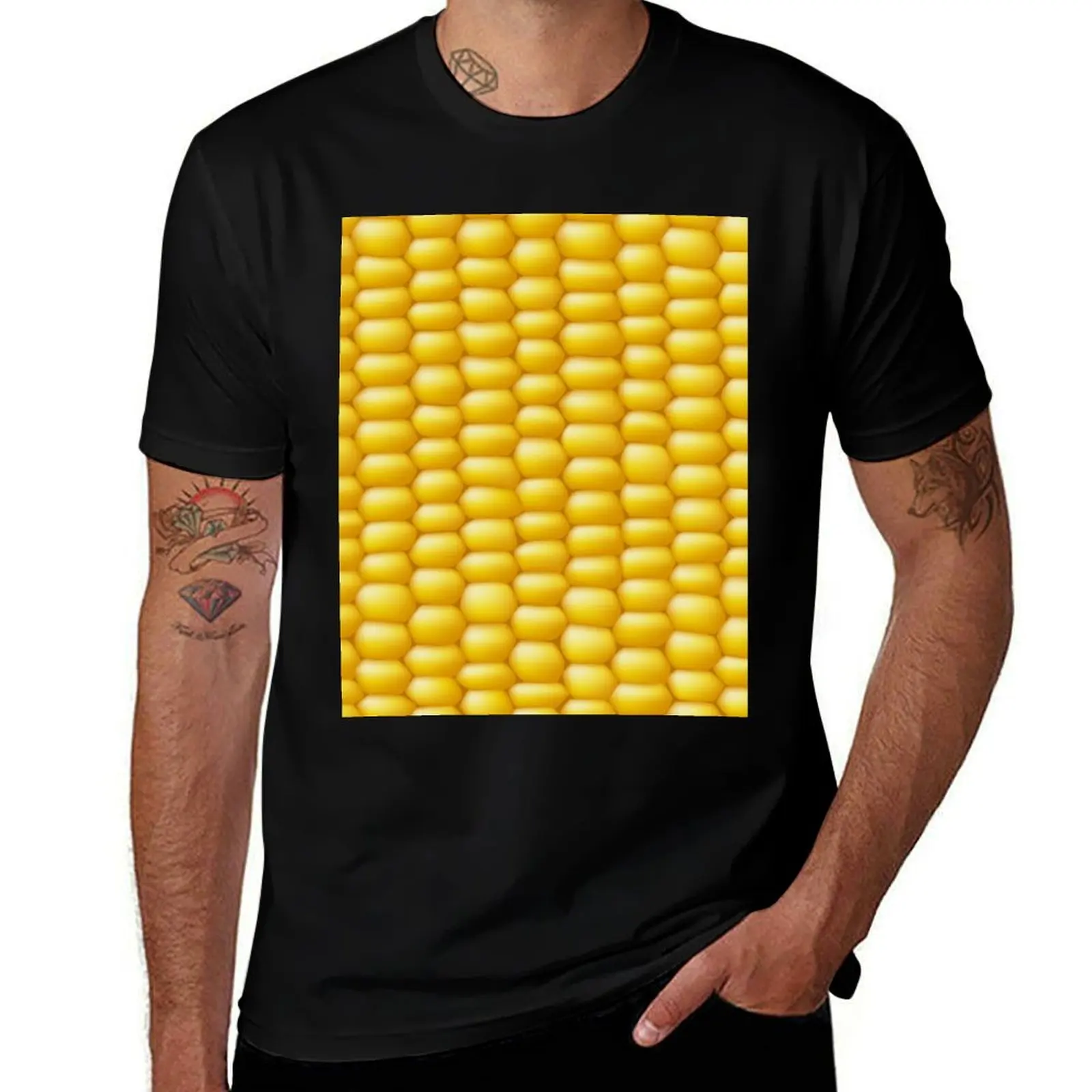

Corn Cob Background T-Shirt cotton t shirts high quality t shirts for man cotton soft