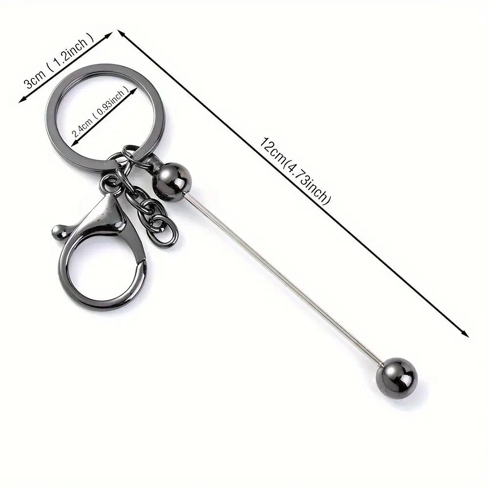 1 Stück Perlen-Schlüsselanhänger-Rohlinge in Großpackung für die Schlüsselanhängerherstellung, Blanko-Metallperlen-Schlüsselanhänger für Bastelarbeiten, DIY-Geschenke – Detail 4