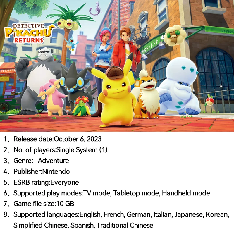 Nintendo Detective Pikachu Returns Switch Game Deals Physical for Nintendo Switch OLED Nintendo Switch Lite Switch Game Cards