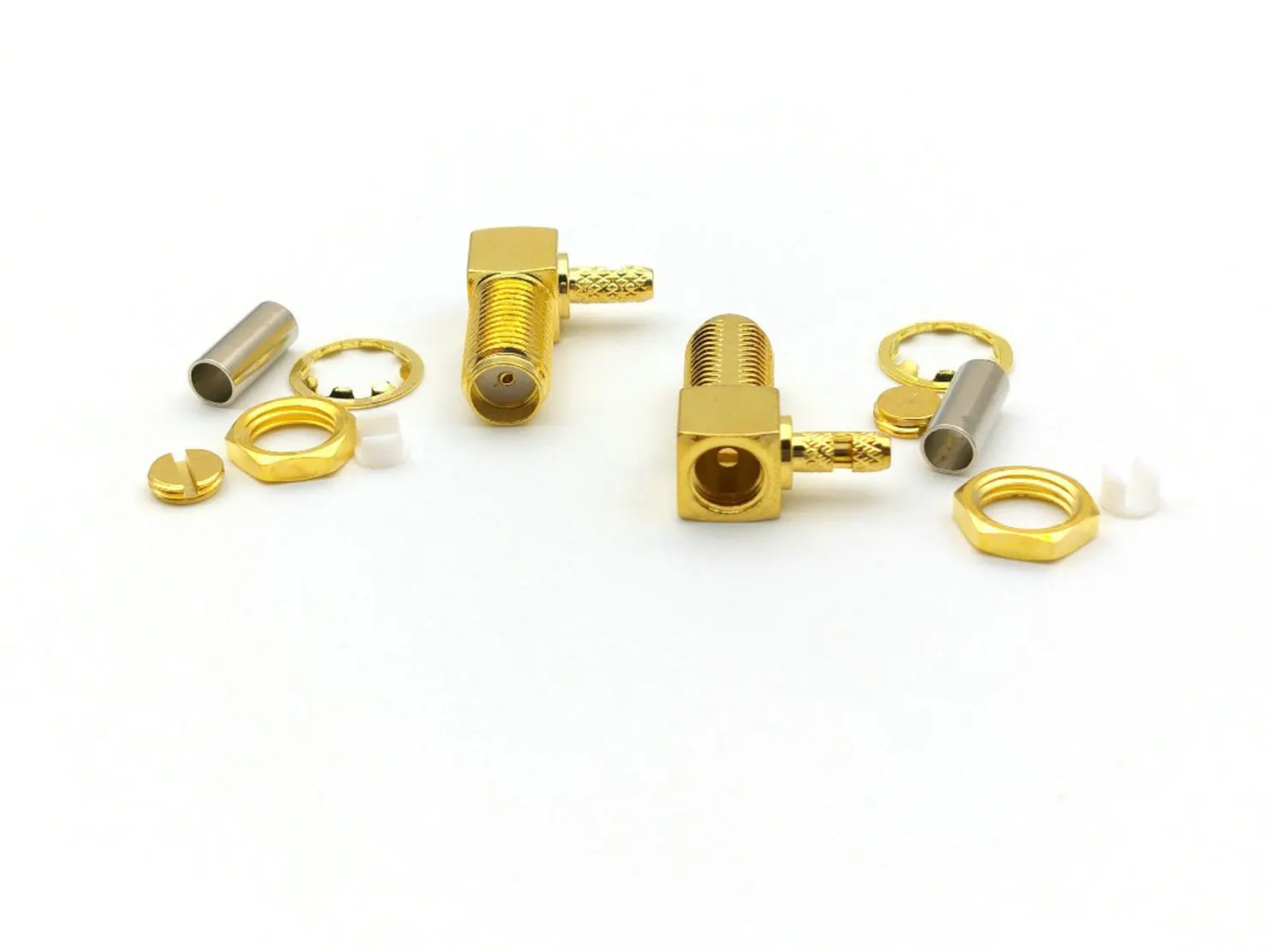 copper RF SMA Jack Female Crimp Coax Connector for LMR100 RG316 RG174 Cable