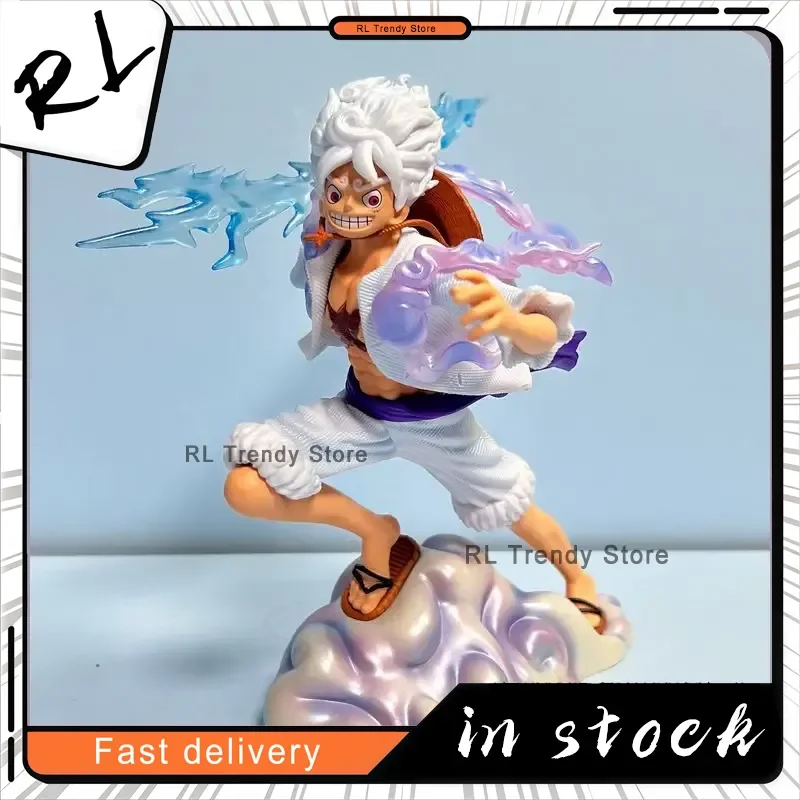 One Piece Nika Ruffy auf Cloud Holding Lightning 21cm Anime Figur Statue Desktop Dekoration Geschenk ​ ​