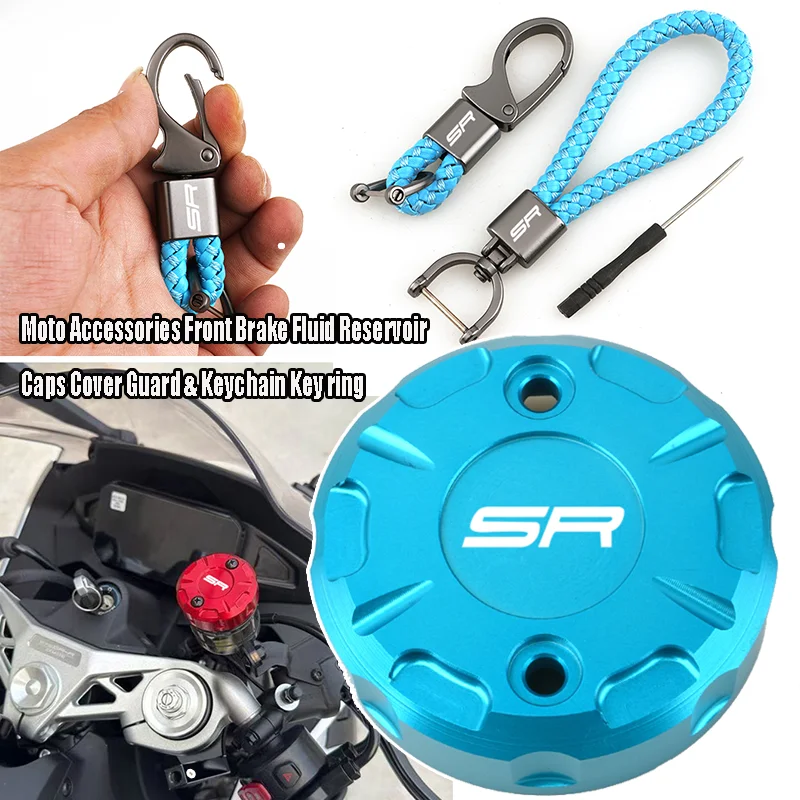 

Moto Accessories For CFMOTO 675SR 675SRR 675 SR-R 675SR-R 500SR Voom Front Brake Fluid Reservoir Cover Guard & Keychain Key Ring