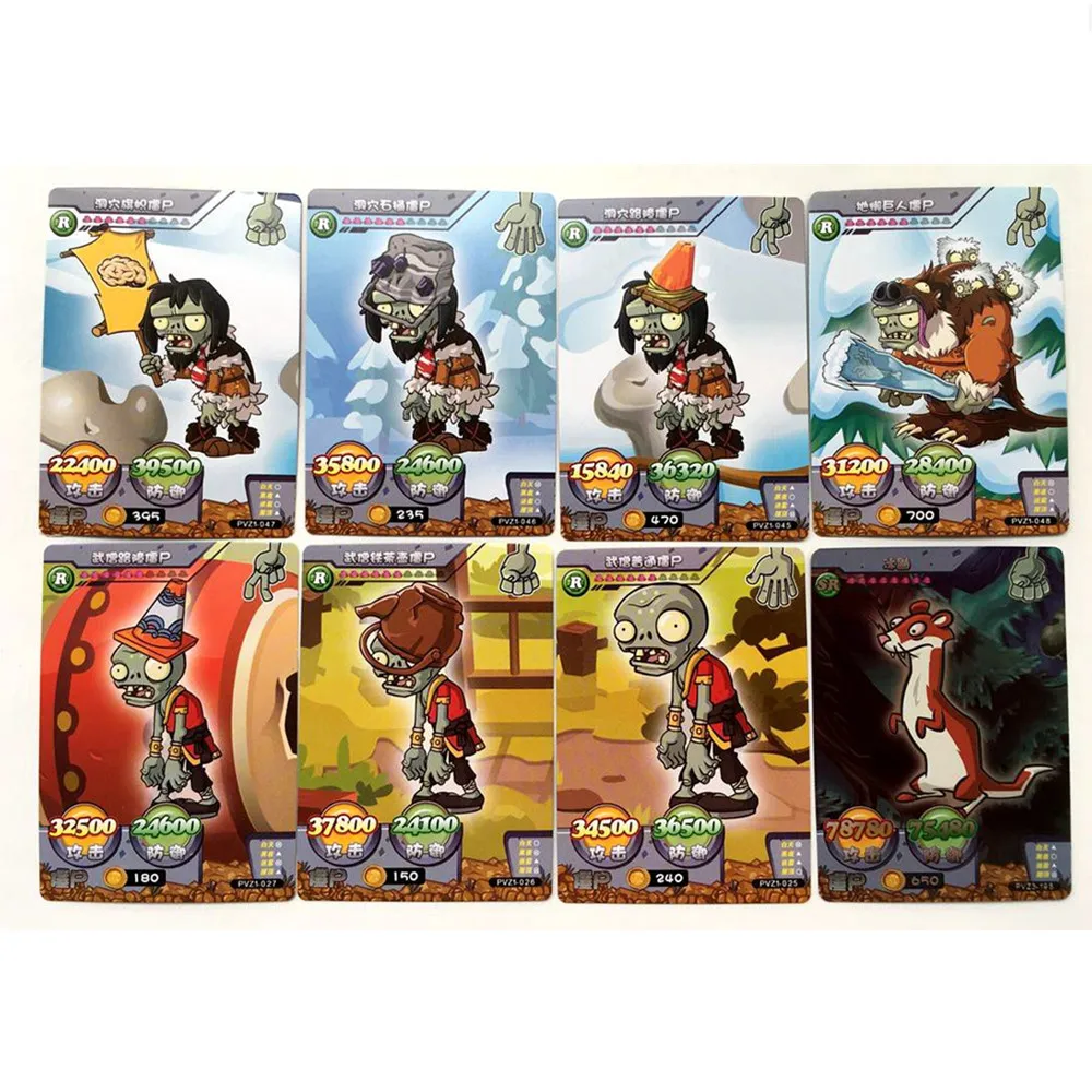 5 Packs/Set Cartoon Garden Plants Cards Pea Shooter Nutty Wall Action Figures Card Tradeing Collection Kid Gift Toy