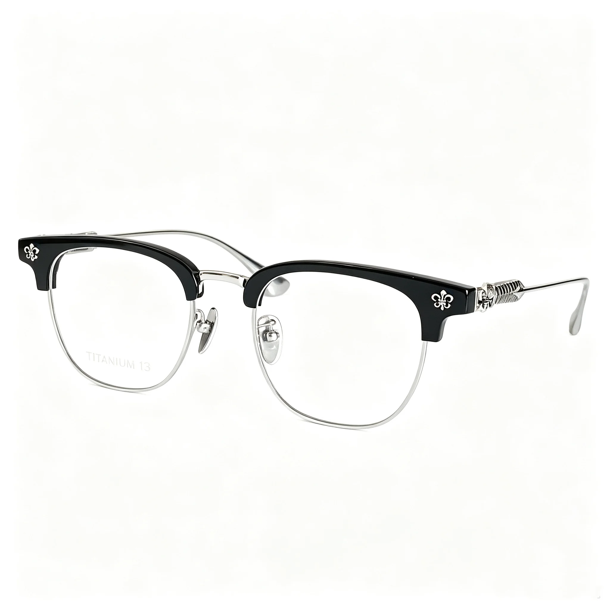 CH8305Retro Browline Titanium Glasses for Women Men Clear Lens Anti Blue Light Eyeglasses Frame Luxury Designer Style Prescripti