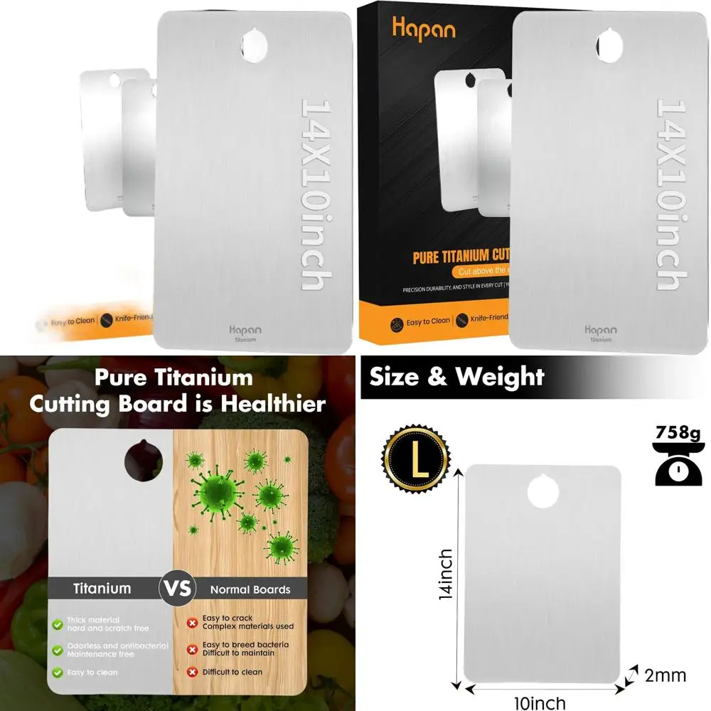 

Кухонная разделочная доска из чистого титана — нетоксичная, прочная, идеально подходит для мяса, рыбы, фруктов и овощей, легко чистящаяся, здоровая
