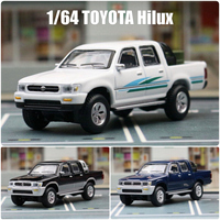 1/64 Toyotas Hilux Alloy Pickup Car Model Diecast Metal Off-road Vehicle Car Model High Simulation Miniature Scale Kids Toy Gift