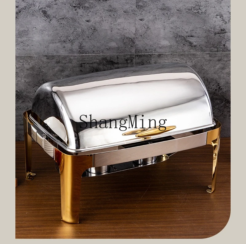 SM stainless steel buffet stove rectangular clamshell hotel restaurant food insulated buffet stove