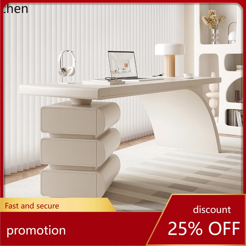 

HT solid wood desk light luxury modern small apartment home French simple high-end computer desk