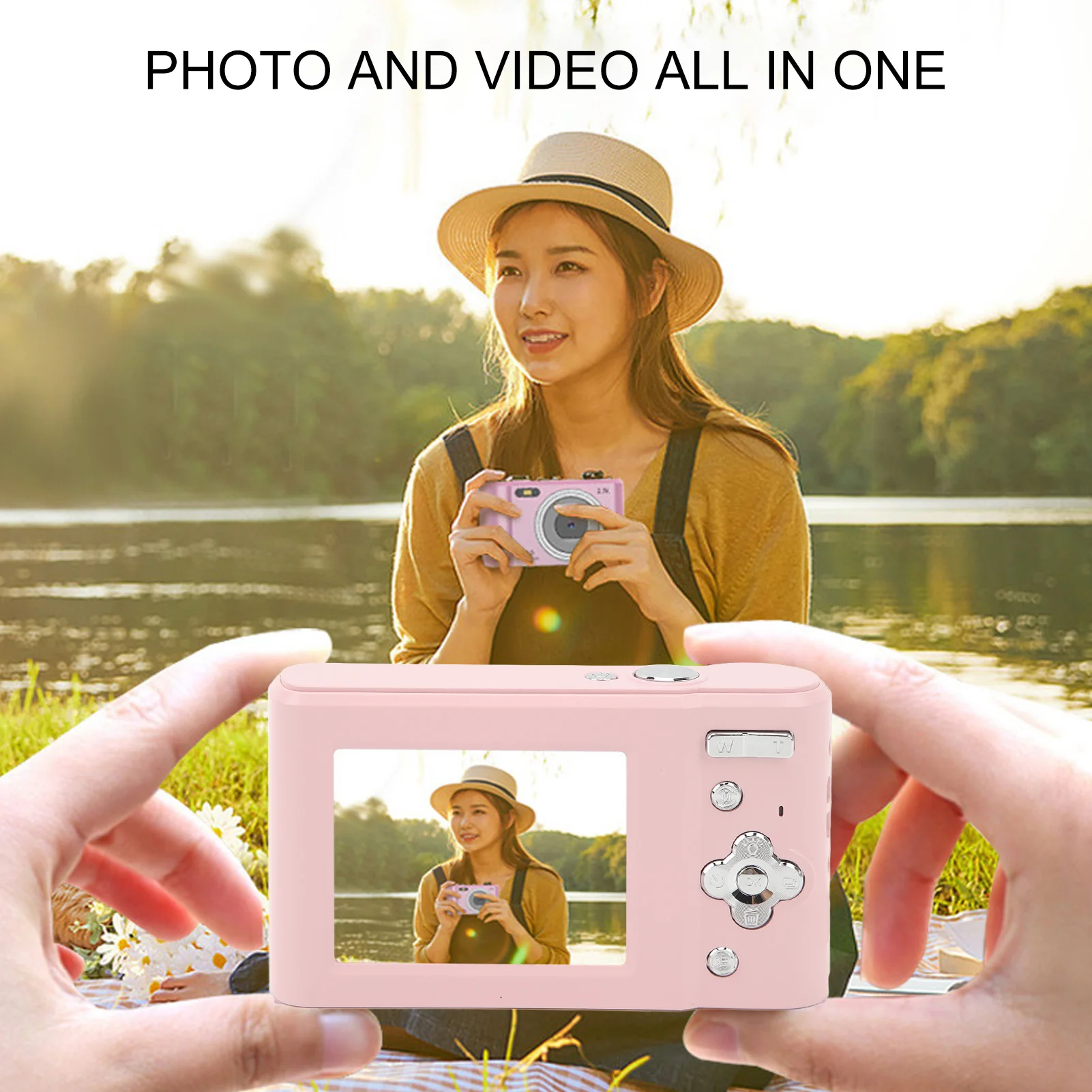 كاميرا رقمية 44 ميجابكسل 2.7K ذكية 8x تكبير رقمي كاميرا فيديو منزلية مدمجة للطلاب كاميرا فيديو مدمجة #6