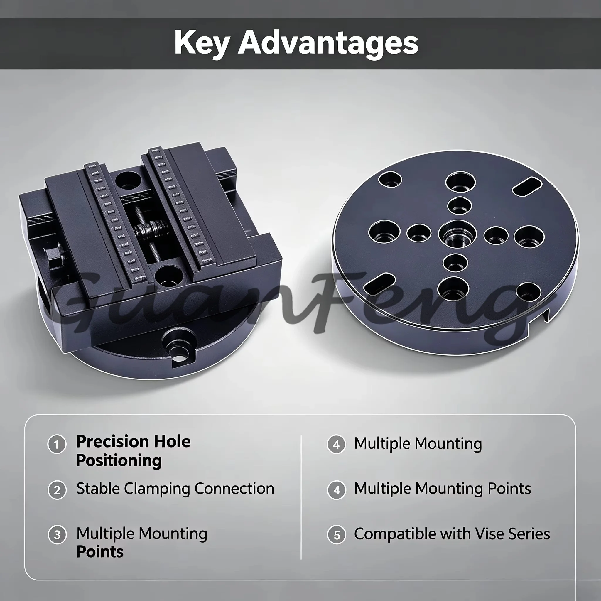 Universal Adapter Plate, Standalone Mounting Base Plate Compatible with Zero-Point Clamping Fixtures for CNC Workholding