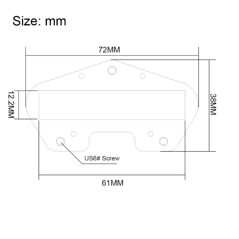 Brass Pickup Baseplate for TL Bridge Pickup, Magnet Frame, 61x12.2mm, Guitar Parts, 6Pcs