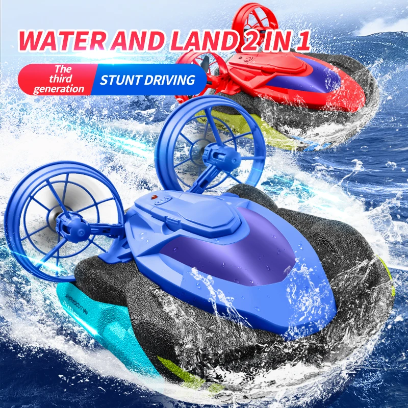 S10 Remote Controlled Hovercraft Water land Two In One Waterproof Drift Boat Children Amphibious Stunt Toy Birthday Gift