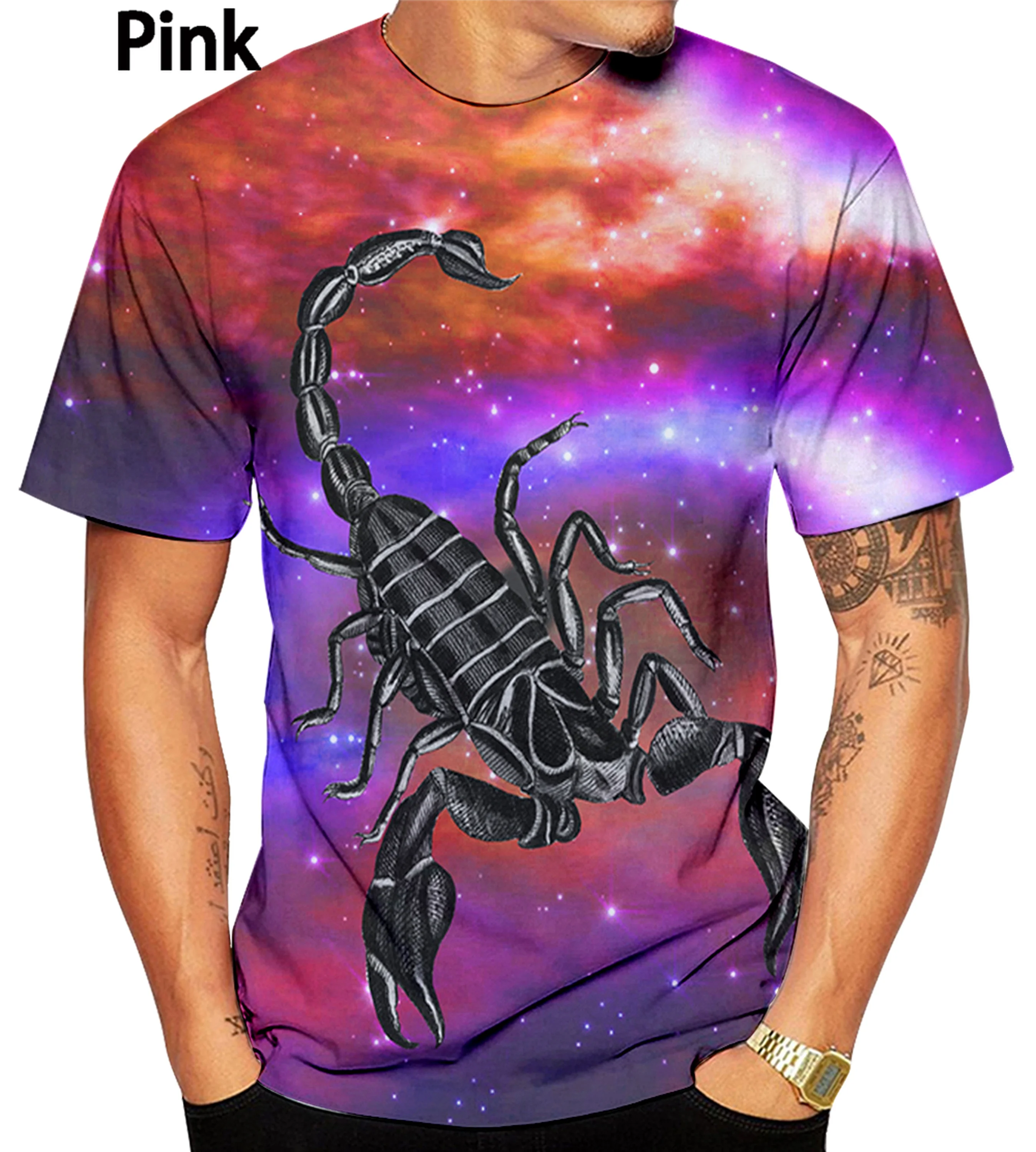 Hot Newest Fashion Womens/Mens Scorpion 3D Print T Shirt Funny Casual Short Sleeve Male Tee