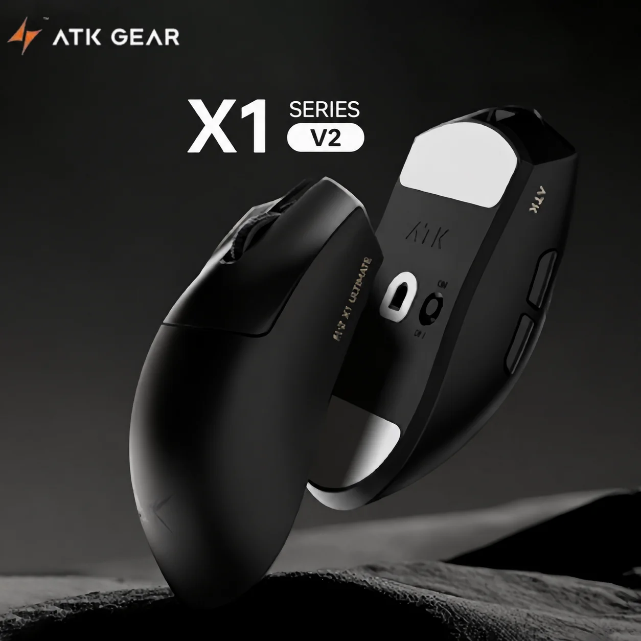 Mouse Sem Fio ATK X1 V2 Ultimate2.0 para E-sports PAW3950 Ultra Dual 8K DPI42000 0.181ms Baixa Latência 800mAh Longa Duração da Bateria Presente