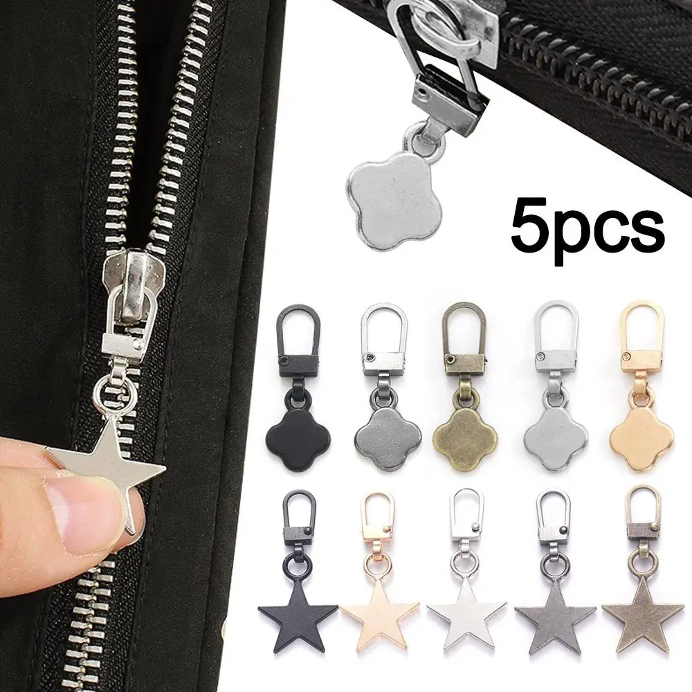 Replacement Metal Zipper Pullers Detachable Zipper Sliders Head Zip Fastener Backpacks Purses Repair DIY Sewing