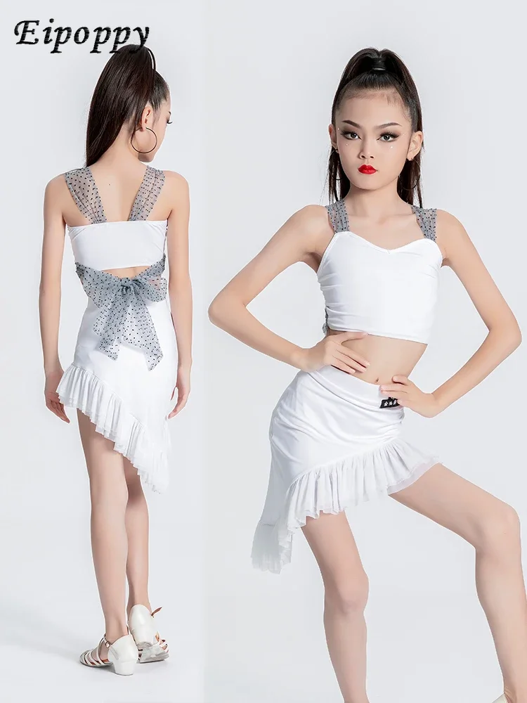 女の子のラタンダンススカート、子供の運動服、競技パフォーマンス