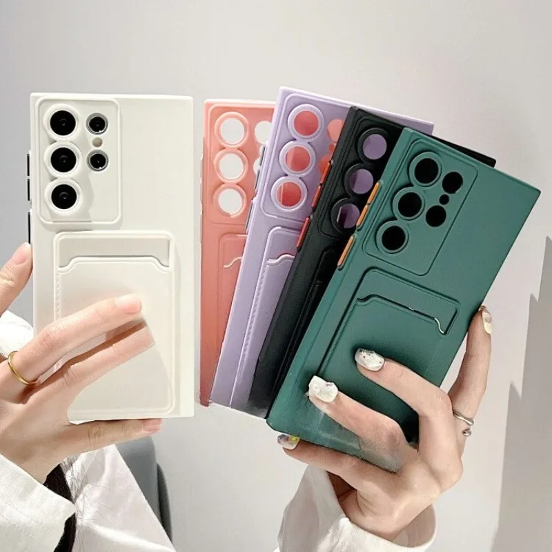فتحة للبطاقات حقيبة حامل جراب هاتف لسامسونج غالاكسي S26 S26 + S26 زائد S26 الترا 5G سليم محفظة من البولي يوريثان لينة غطاء مقاوم للصدمات