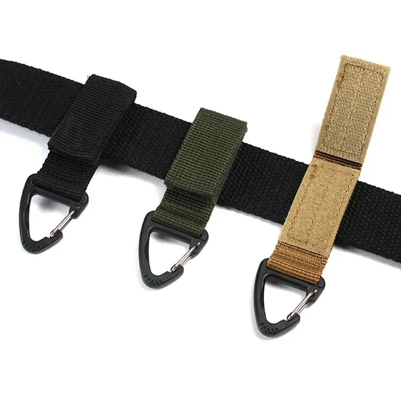 

1/2/3/6pcs Outdoor Camping Nylon With Keychain Molle Tactical Backpack Triangular Backpack Clip Hook And Loop Climbing Tool