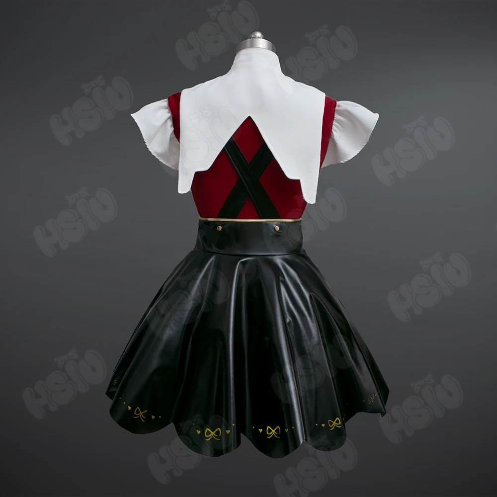 Behoeftige Meisje Overdosis Cosplay Kostuum Game Behoeftige Meisje Overdosis Cosplay Black Faux Leather Rok Wit Heldere Rok