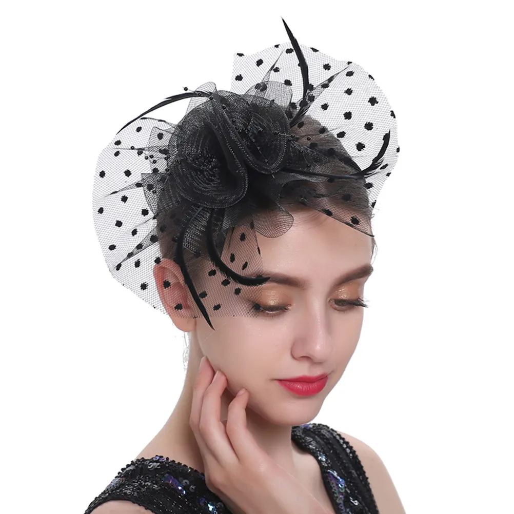 

Винтажный кружевной фасцинатор-шляпка: Элегантный головной убор для вечеринок, костюмов на Хэллоуин, маскарадов и сценических выступлений