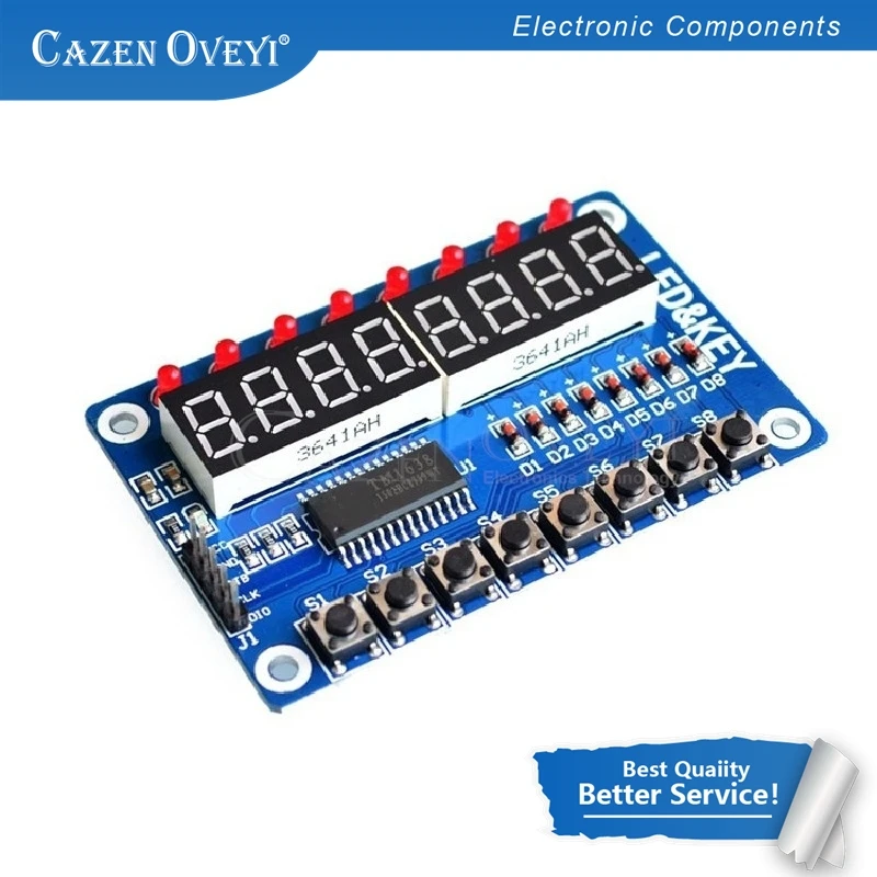 1PCS TM1638 Module Key Display For AVR Arduino New 8-Bit Digital LED Tube 8-Bit WAVGAT