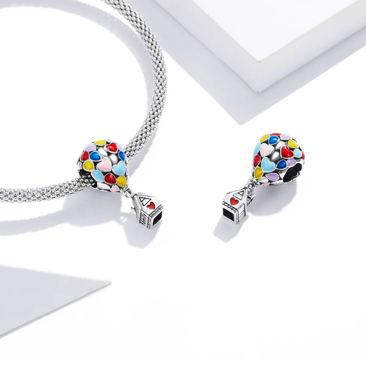 Multi color 925 sterling silver Astronaut air balloons Bows Fantasy Seashells Feathers charms for jewelry making