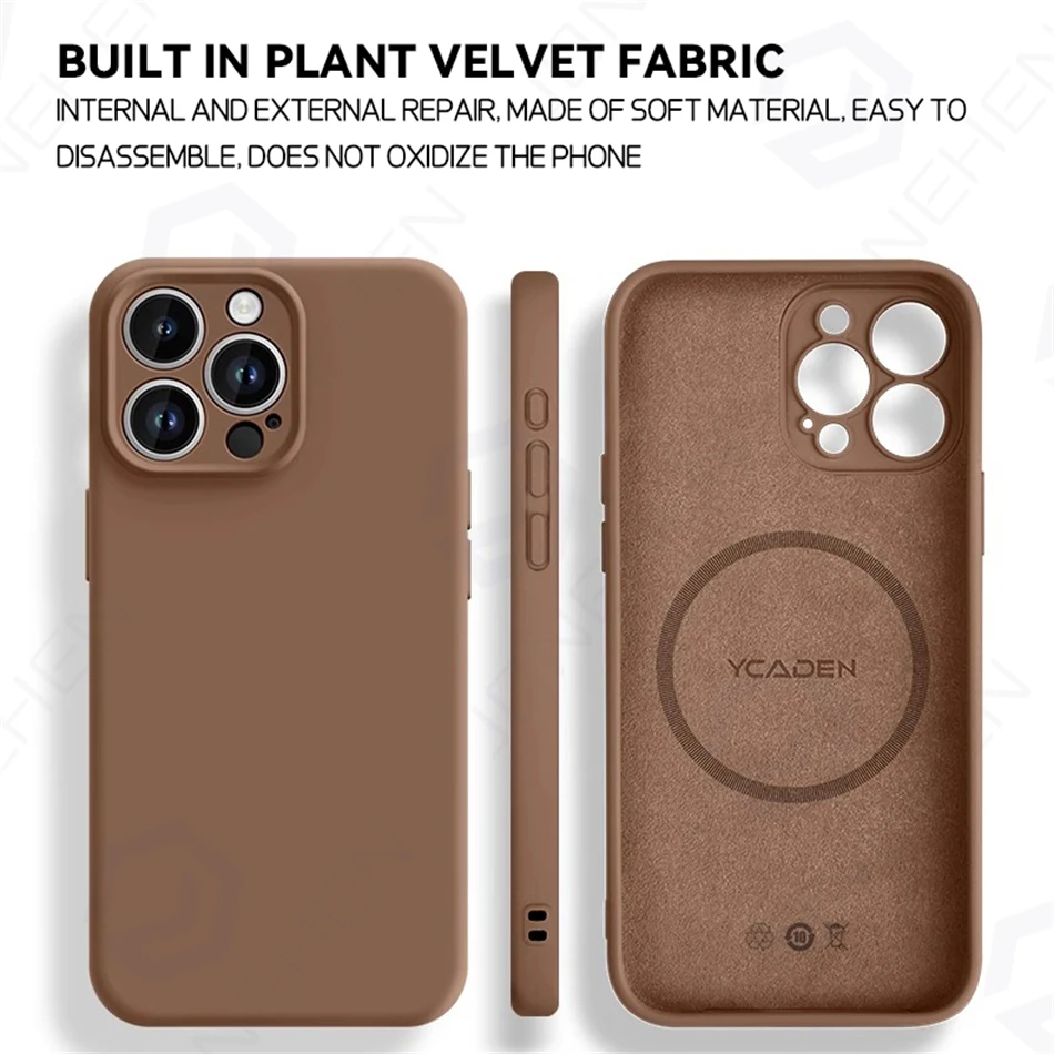 Магнитный гладкий чехол для Magsafe Liquid Silicone Case для iPhone 16 Plus 17 Air 15 14 13 12 Pro Max Len Protect Противоударный чехол