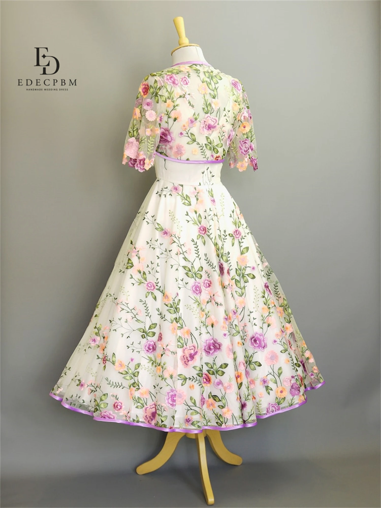 EDECPBM Aangepaste avondjurk Civiele trouwjurk Witte bloemenrok Feestjurk voor bruiloft Baljurk Grote maat jurken