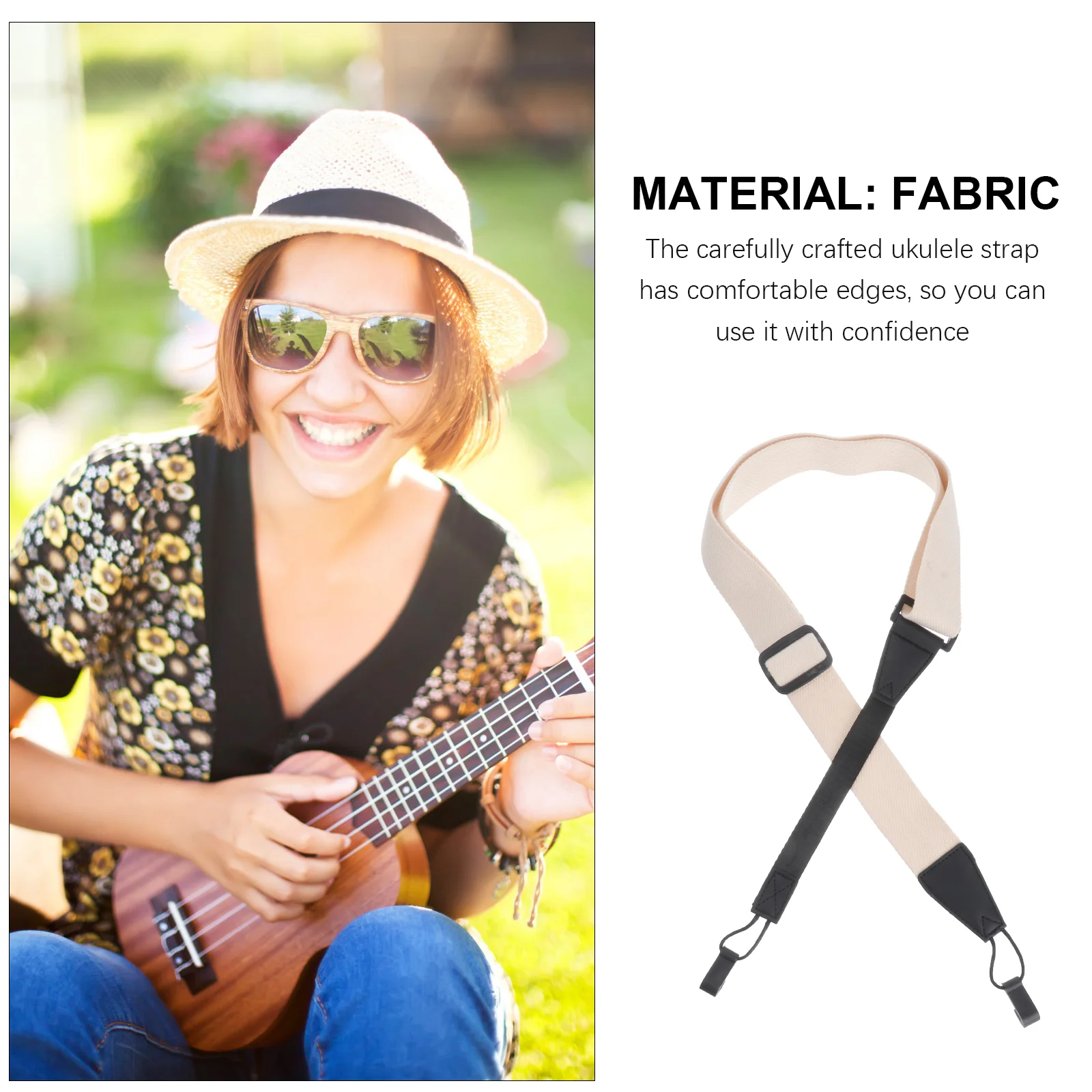 Ukulele Strap Bass Accessories Belt Non-punching Simple Professional Adjustable Durable Concise