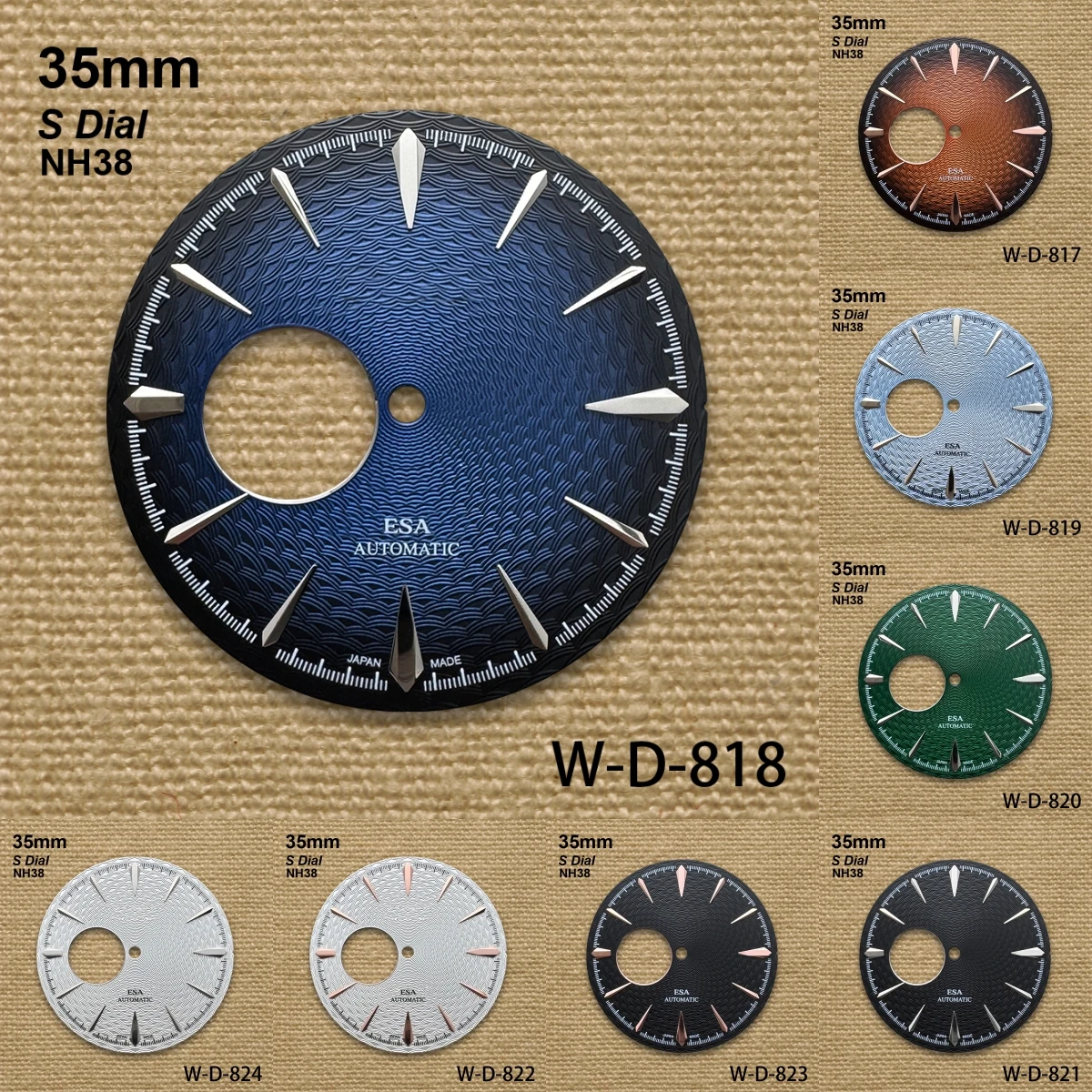 35mm Cocktail Hollow Out S Dial Fit NH35/NH36/NH38 Movement High-Quality Woven Pattern Dial Watch Modification Accessories