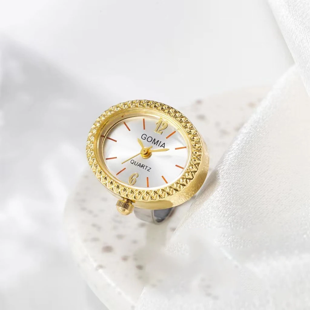 WLP New Fashion Waterproof Adjustable Mini Quartz Watch Clock Finger Rings for Women Men Couples Vintage Watches Ring Jewelry