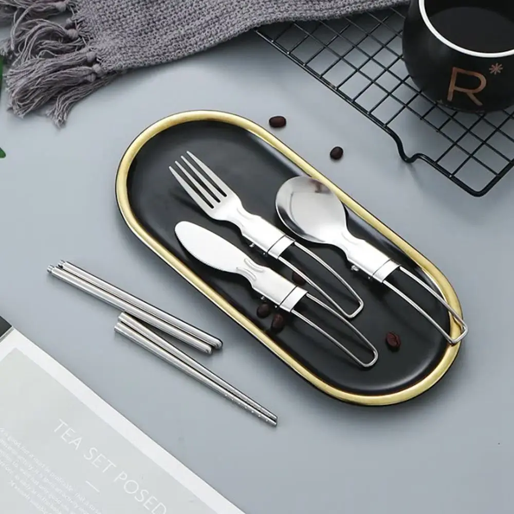 

for Salad Food Flatware Coffee Spoon Lunch Utensils Dining Chopsticks Tableware Folding Cutlery Set Folding Fork Serving Spoon