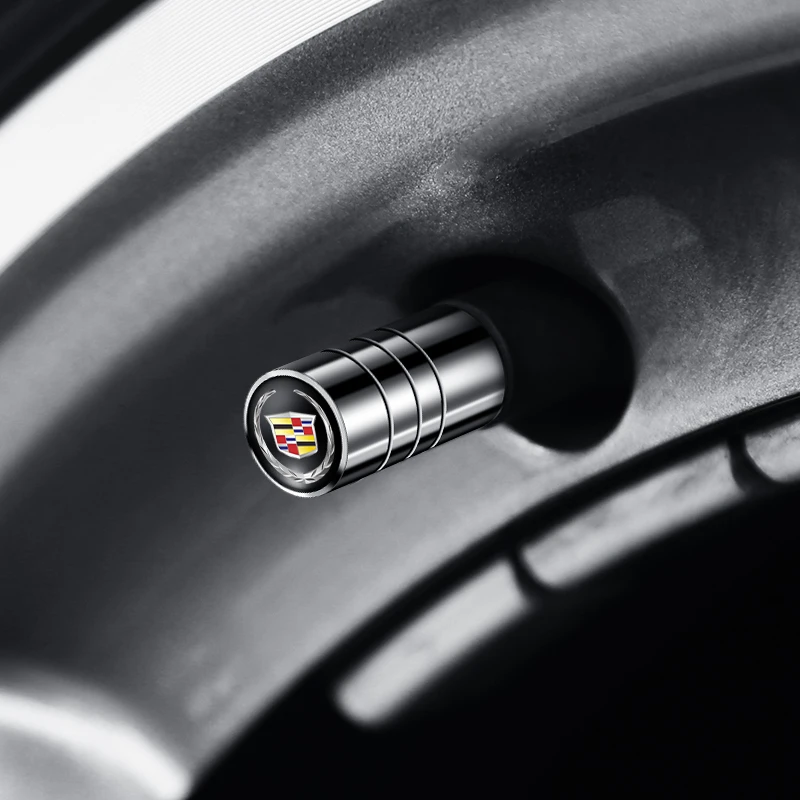 4pcs Car Badges Wheel Tire Valve Stem Caps Covers Auto Accessories For Cadillac Escalade CTS ATS SRX STS XT5 XT4 XT6 XTS CT4