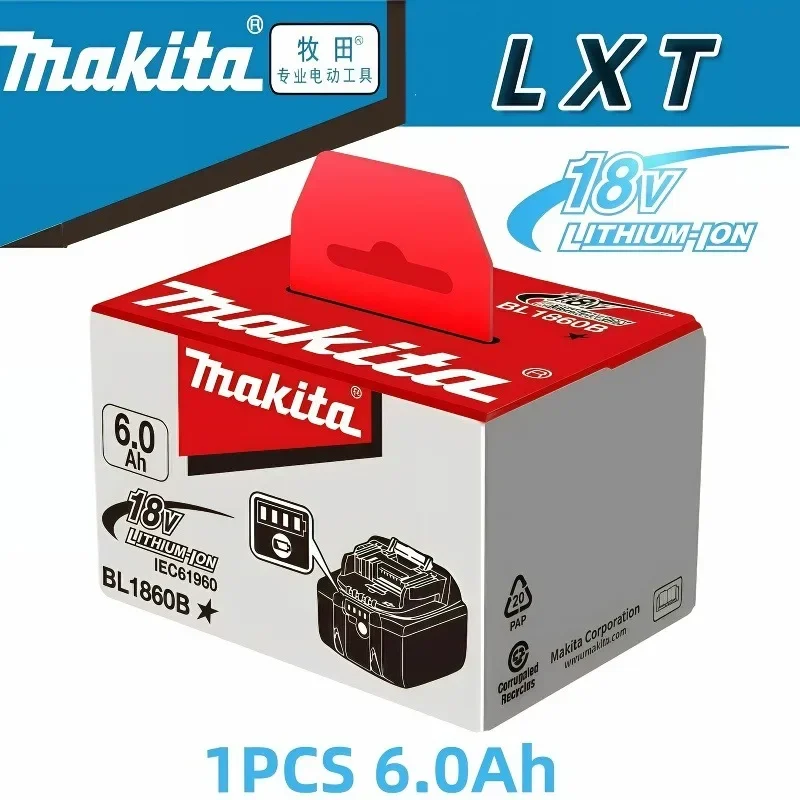 

Genuine Makita 18V Battery 6ah,With Battery indicator Rechargeable Makita 18 V Battery,BL1830 BL1840 BL1850 Power Tool Battery