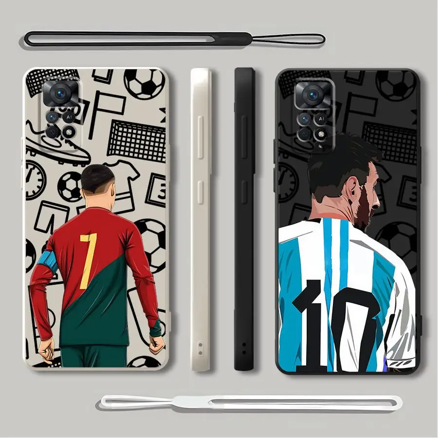 

Чехол с футбольным номером для Xiaomi Redmi Note 13 12 ProPlus 14 Pro Plus 10 11 Pro 10 Lite 10 11s 12s Мягкий чехол