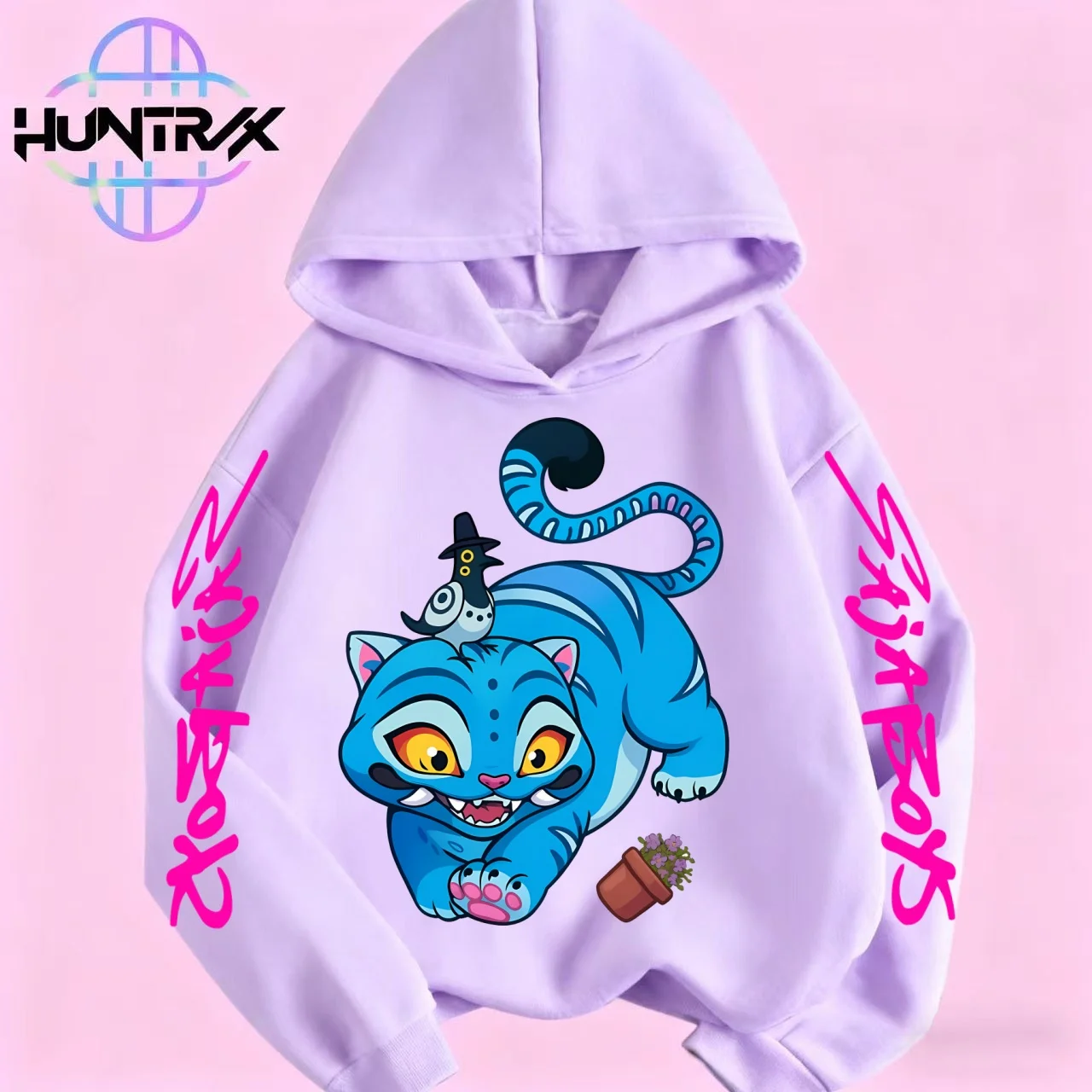 

Осенние толстовки KPop Hunters Saja с принтом сердца для мальчиков, флисовые детские повседневные толстовки с длинными рукавами и капюшоном, модная детская одежда, толстовка