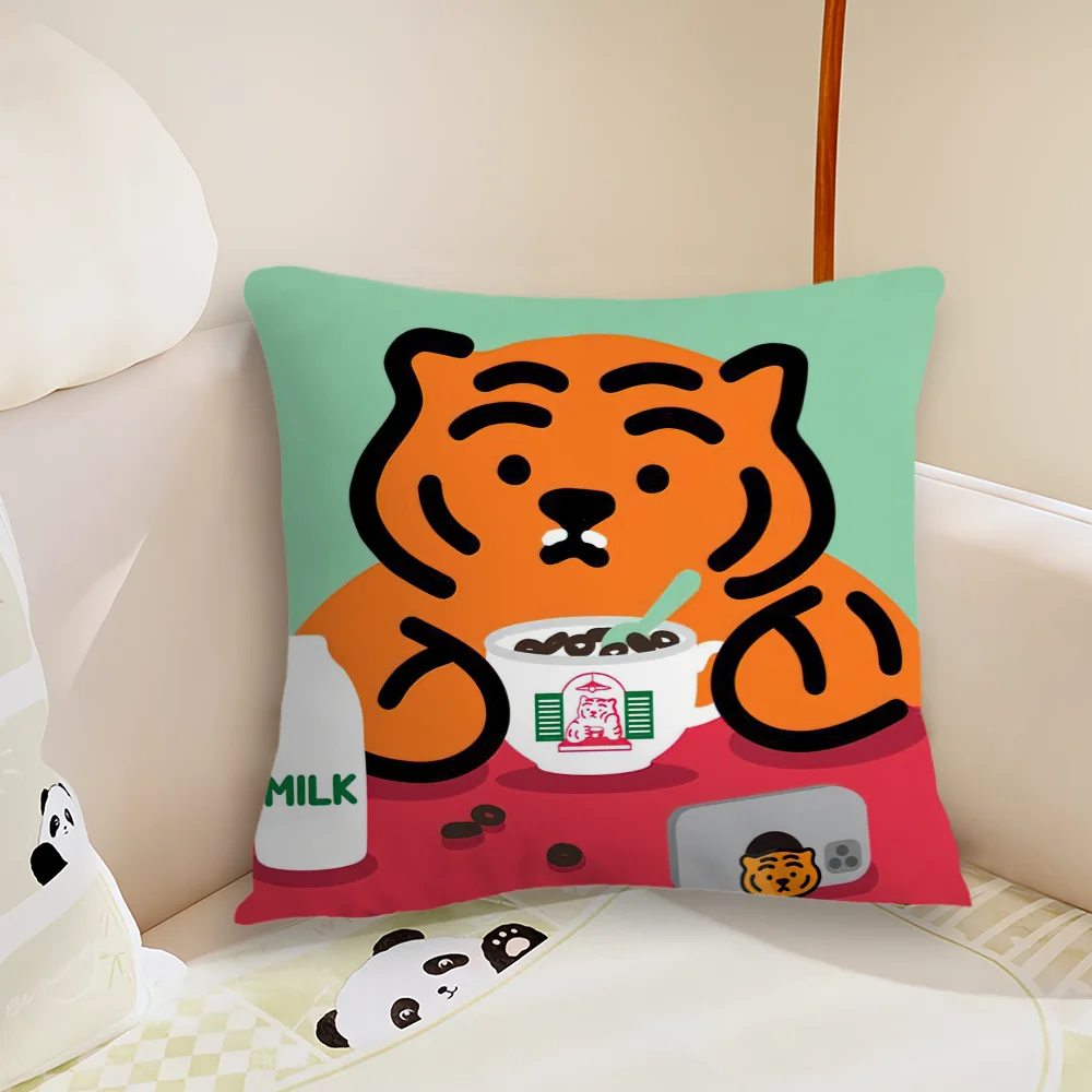 M-MUZIK Cute T-TIGER Pillow Case Living Room Sofa Cushion Cover Suitable For Home Bedroom Room Decoration