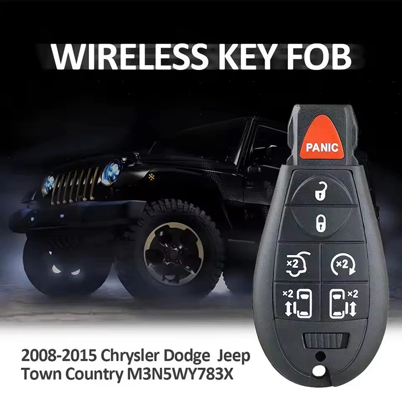 

5/6Buttons M3N5WY783X 433MHz ID46 PCF7941 Remote Car Key for Chrysler Town&Country Jeep Grand Cherokee Dodge Caravan Repacement