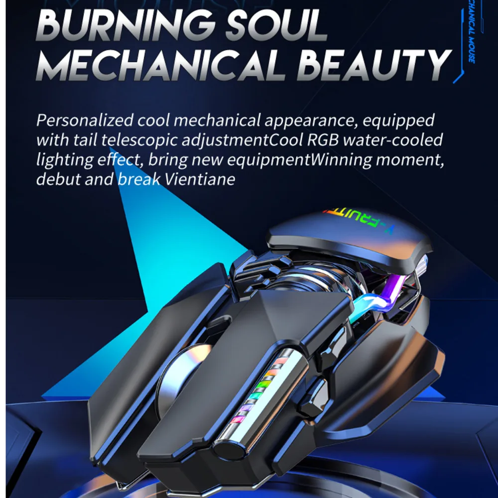 Macro Programming Brushed Metal Base Mechanical GamE Dual-mode Mice Wireless Charging Bluetooth Mouse For Tablet Laptop Office