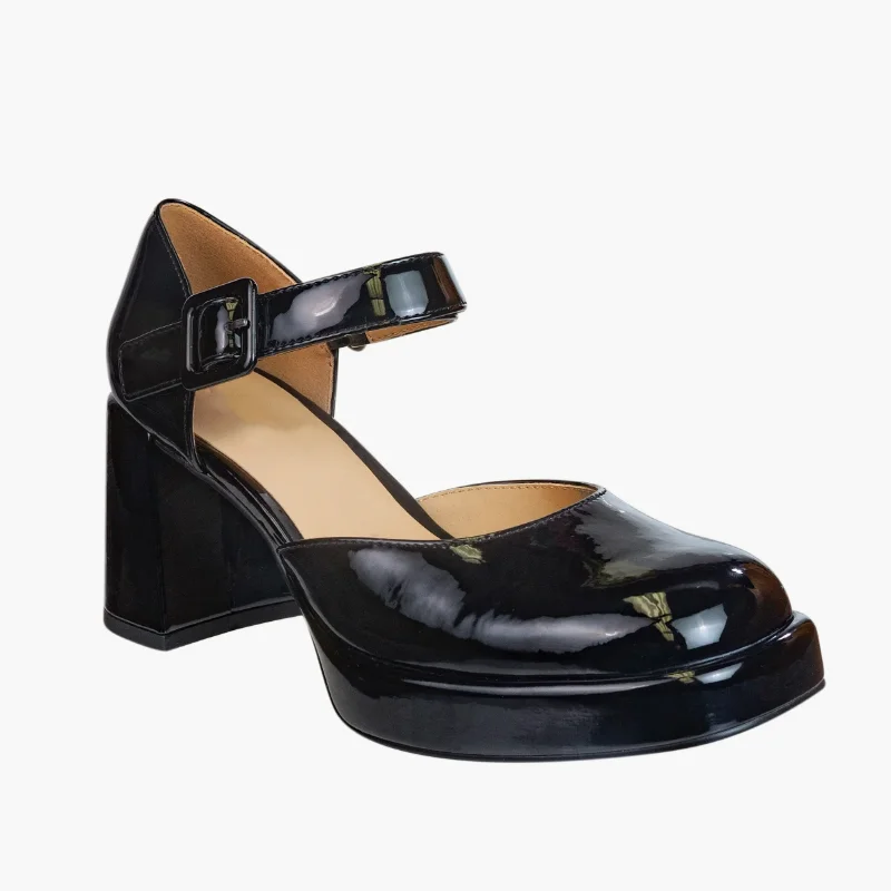 

2024 Autumn New French Vintage Heels Simple Chunky With Mary Jane Square Head Platform Single Shoes Women