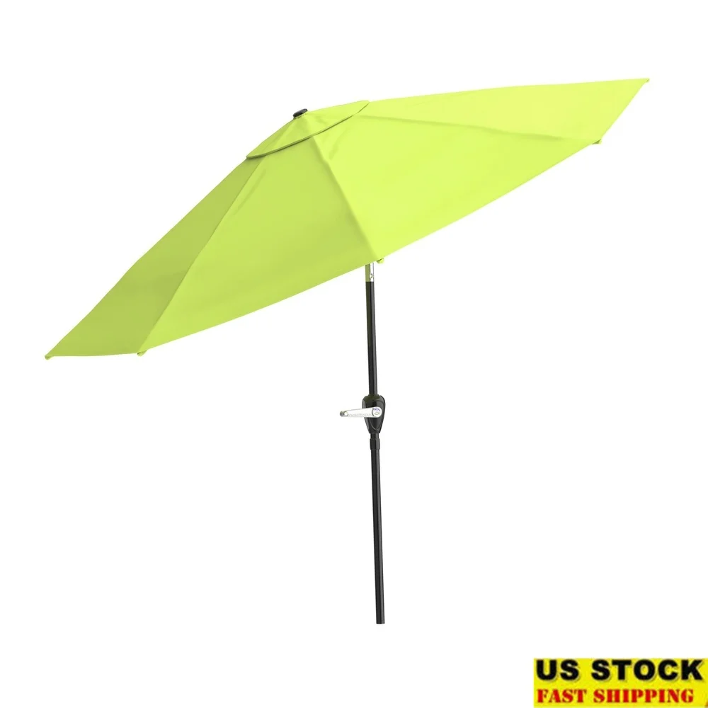 

10FT Patio Umbrella Auto Tilt Vented Canopy Hand Crank UV Resistant Steel Frame Freestanding Shade Pool Table Outdoor