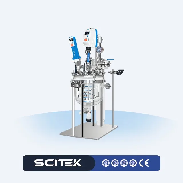 5/10/20L Ultrasonic Glass Reactor TFT Touch Screen 20 Program Setting 10-400rpm Rotational Speed for Lab