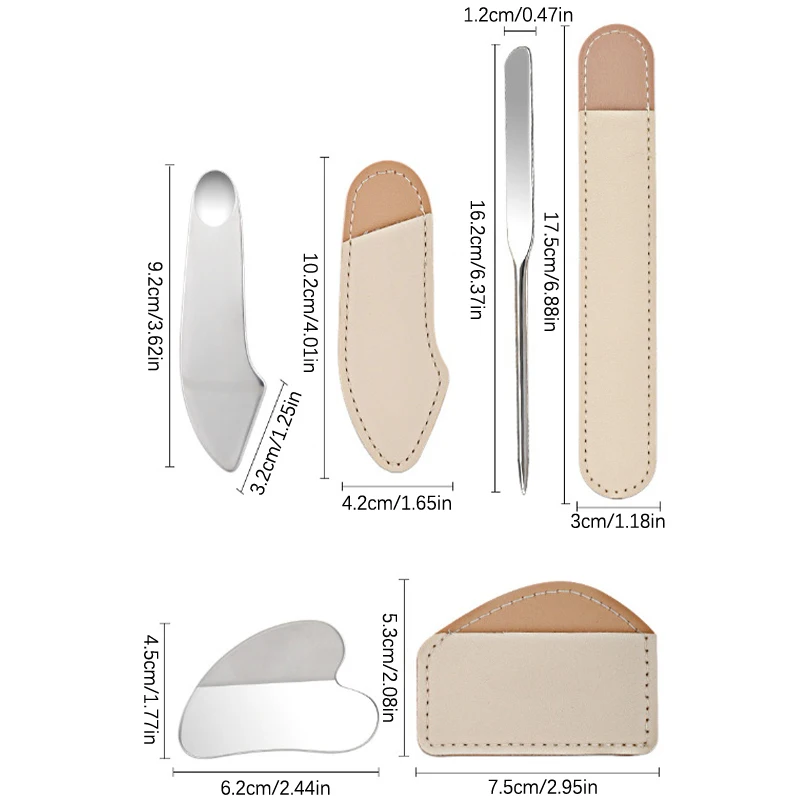 Roestvrijstalen Foundation Spatel Masker En Oogcrème Lepels Multifunctionele Gezichtsschrapen Metalen Beauty & Skin Care Tools Set