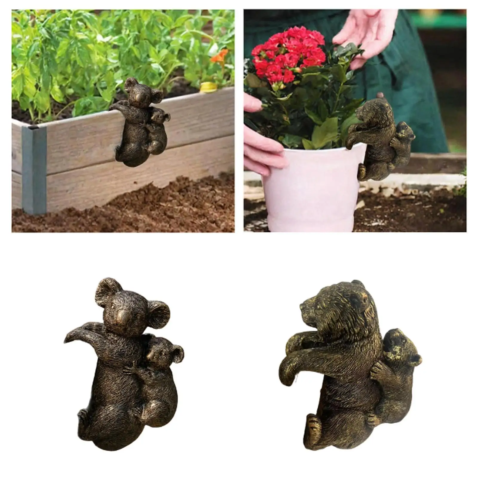 

Садовая статуя животного, декор горшка для растений, декоративная фигурка, цветочный горшок, подвеска, украшение для улицы
