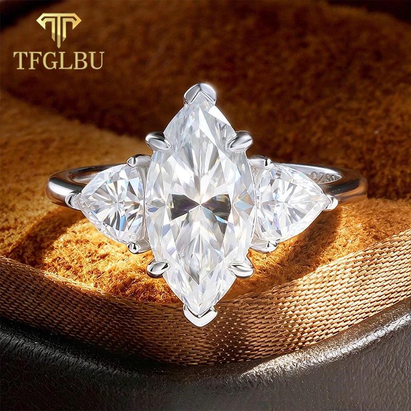 

3ct Marquise Cut D Color Moissanite Lab Diamond Engagement Ring 925 Sterling Silver With Cer Women's Fine Jewelry Wholesale