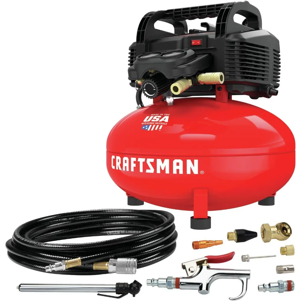 

Air Compressor, 6 Gallon, Pancake, Oil-Free with 13 Piece Accessory Kit (CMEC6150K)