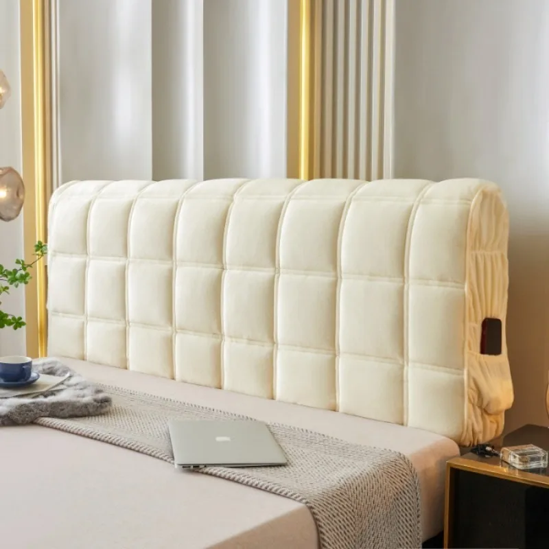 1 piece of milk velvet fabric anti-collision thickened headboard cover, machine washable headboard dust cover